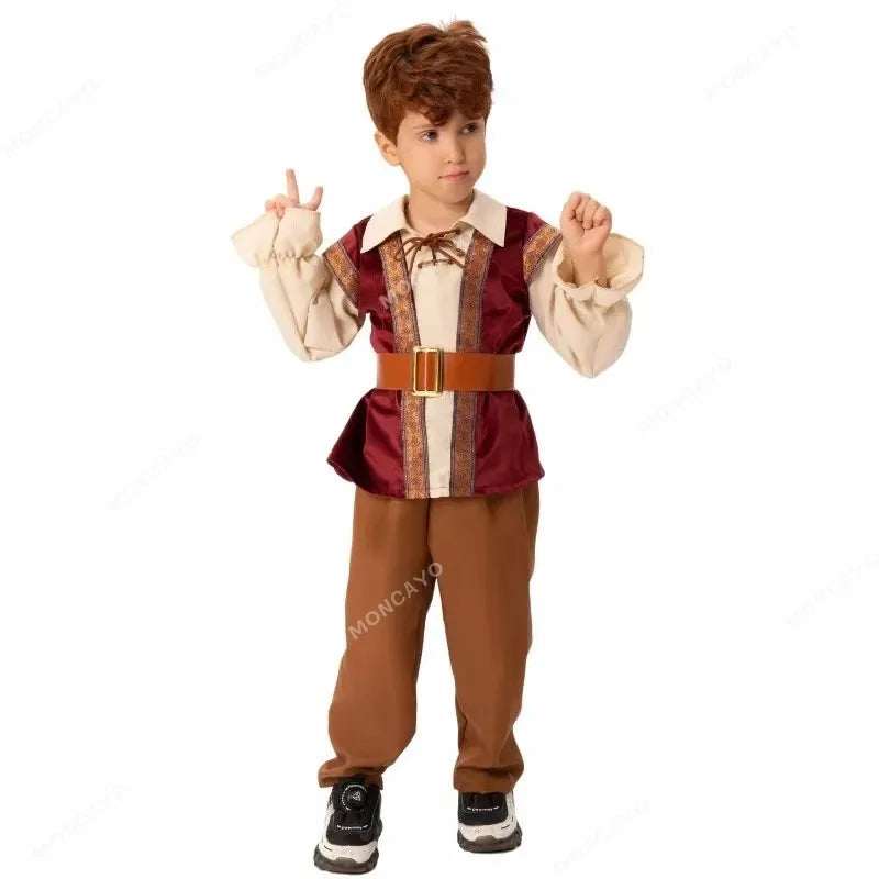 Boys European Medieval Vintage Party Dresses Costume Child Performance Costumes ancy Dress Halloween Party Cosplay Costume