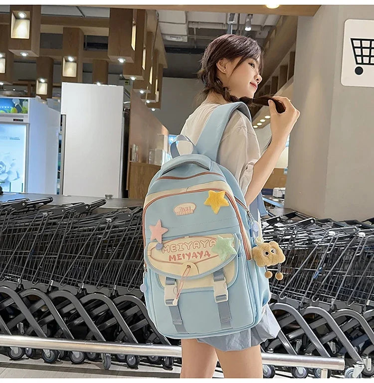 School Bags For Girls Japanese Style Kawaii For Large New Nylon Shoulder Bag Backpack School Set For Kinder Girl Kids Schoolbags