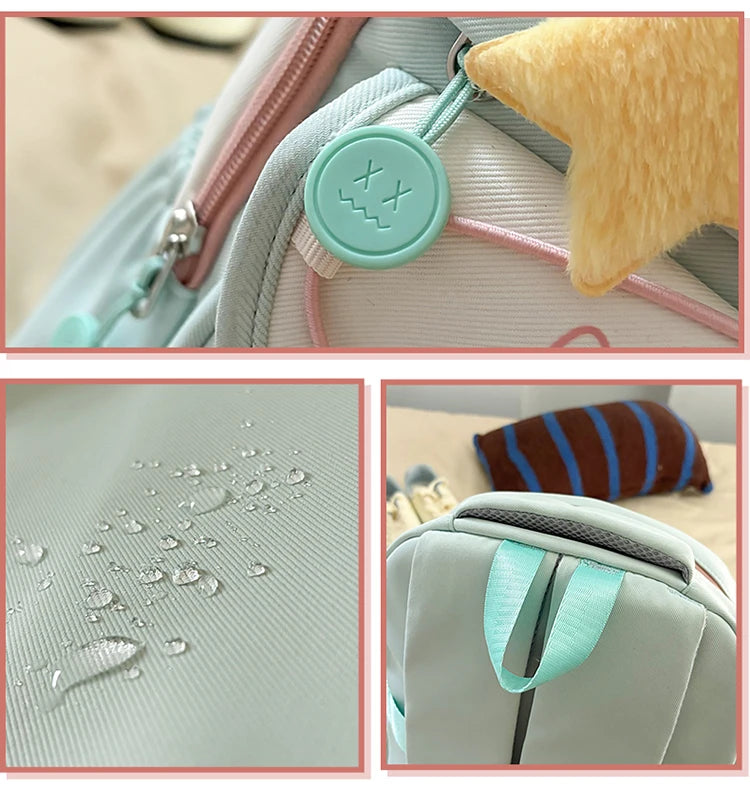 School Bags For Girls Japanese Style Kawaii For Large New Nylon Shoulder Bag Backpack School Set For Kinder Girl Kids Schoolbags