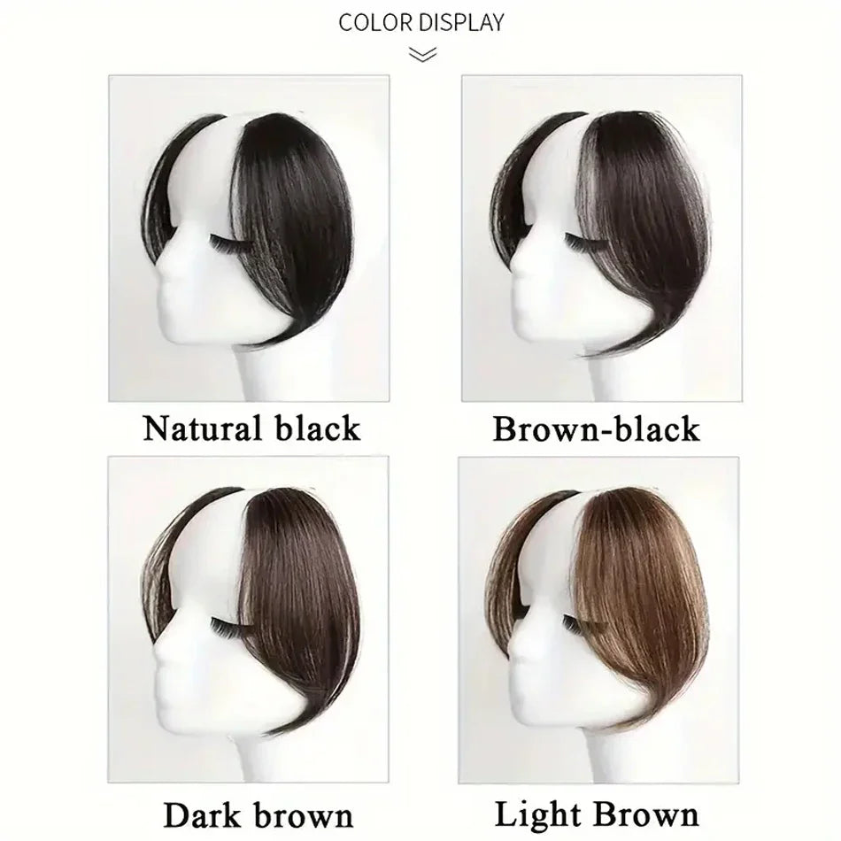 2pcs Side Bangs Synthetic Hair Extension Easy Clip In Gradient Bangs Natural Seamless Synthetic Fringe Hairpiece For Women Girls