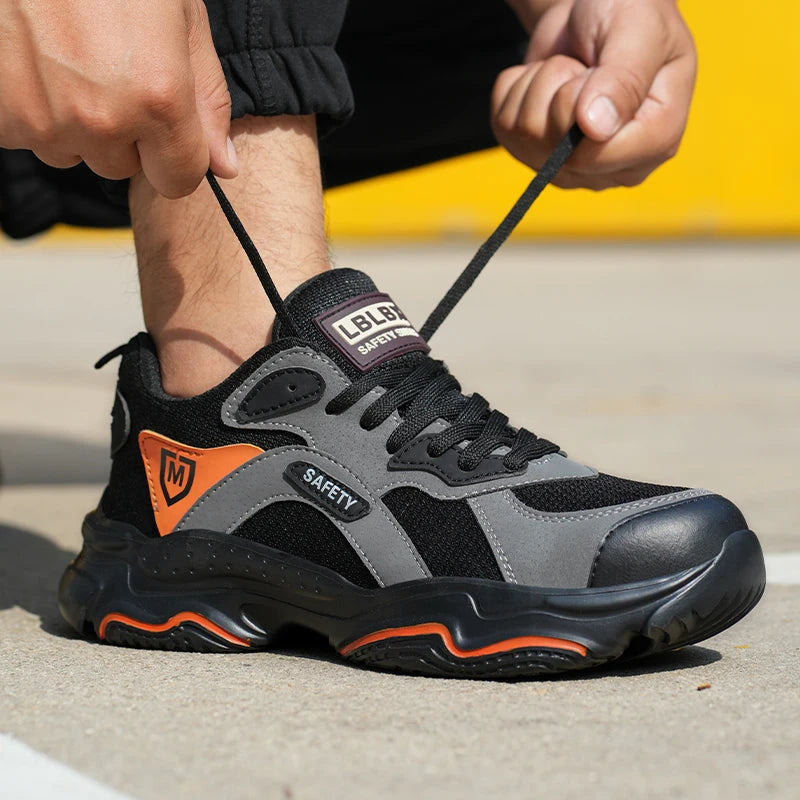 Safety Shoes Anti-smash Steel Toe Boots All-Season Casual Footwear Breathable Indestructible Shoes for Warehouse Logistics Work
