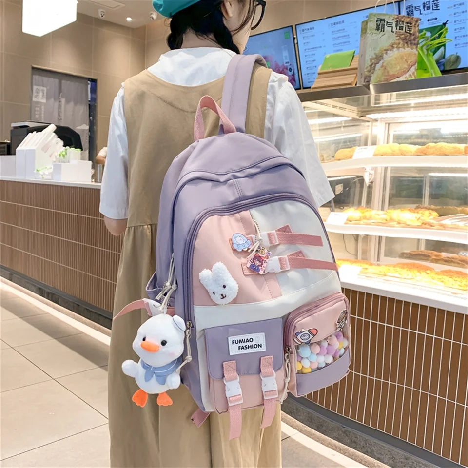 Japanese High School Girls Backpack School Bags for Teenage Girls Multi Pockets New Kawaii Backpack Women Bagpack Cute Mochila