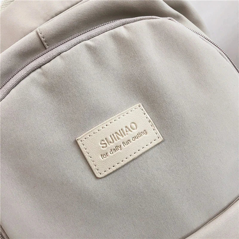 Solid Color Backpack Women Multi-pocket College Book Bag Casual Laptop Backpacks Men Schoolbag For Teenage School Bags For Girls
