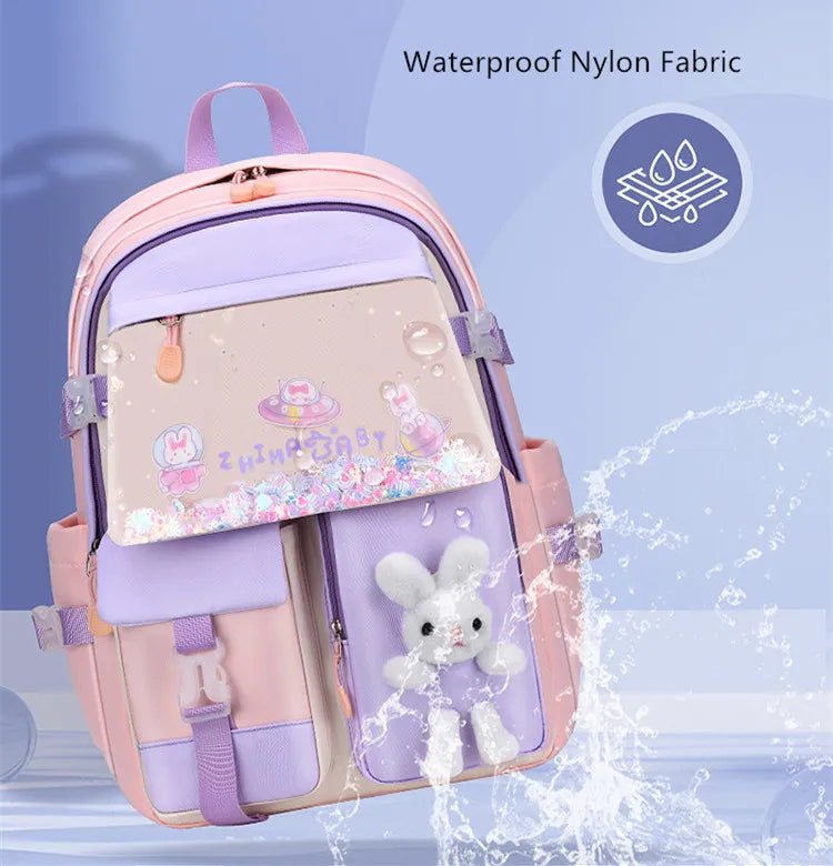 cute school backpack girls schoolbag waterproof book bag student backpack with many pockets elementary school bags for children