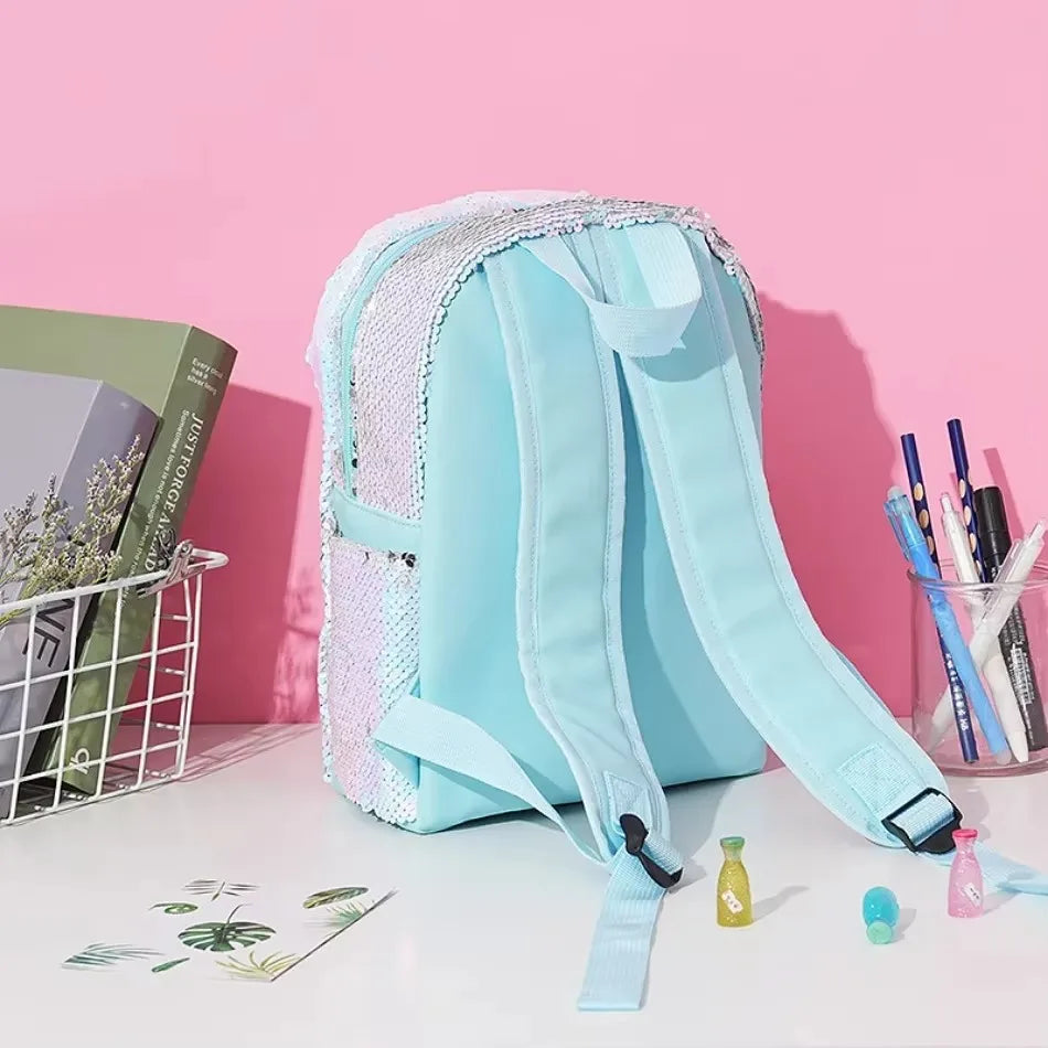 Unicorn Sequin Backpack Cartoon School Bag School Bookbag large capacity Book food Storage Double Shoulder Backpack Travel Bag