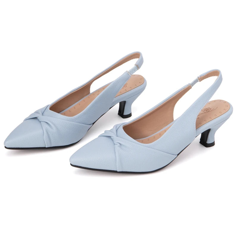 Summer Shoes For Women Sandals Point toe Short Heels Slingbacks Black White Wedding Party Dance Shoes Ladies Large Size 50 52