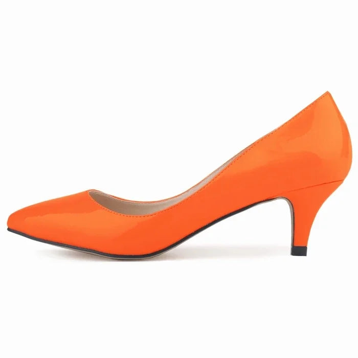 LOSLANDIFEN Classic Sexy Pointed Toes 5cm Low Med Kitten High Heels Women Pumps Shoes Spring Brand Design Dress Wedding Shoes