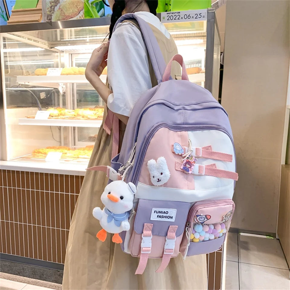 Japanese High School Girls Backpack School Bags for Teenage Girls Multi Pockets New Kawaii Backpack Women Bagpack Cute Mochila