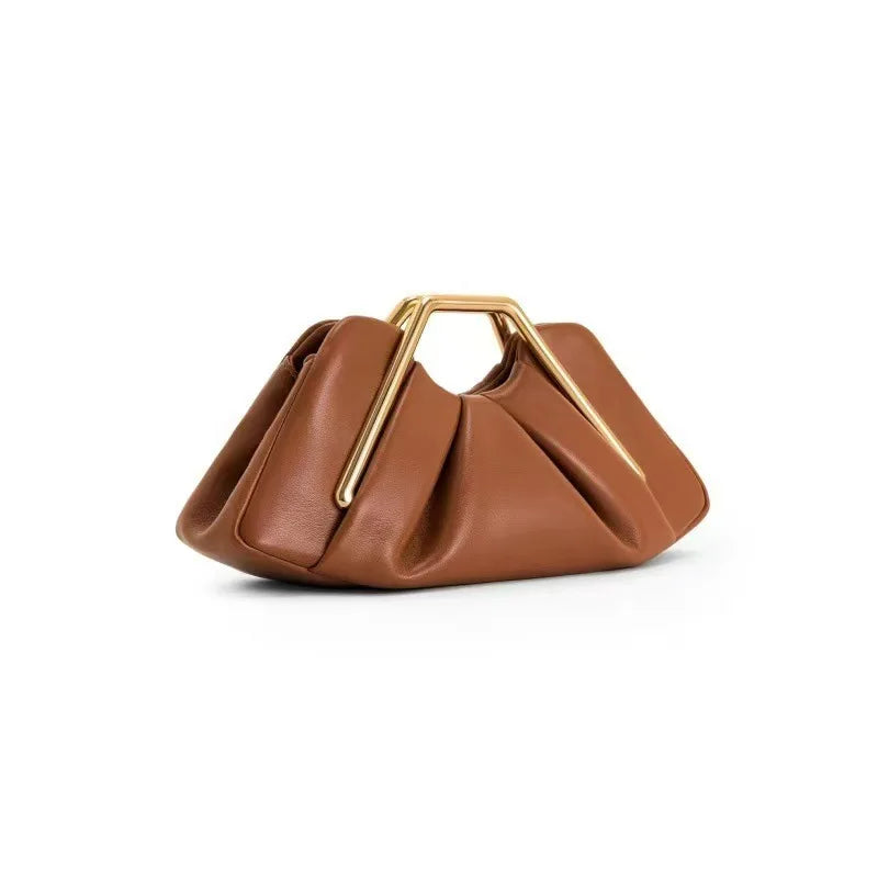 New Soft Leather Bag for Women Niche Cloud Bag Evening Pleated Bag High-end Handbag