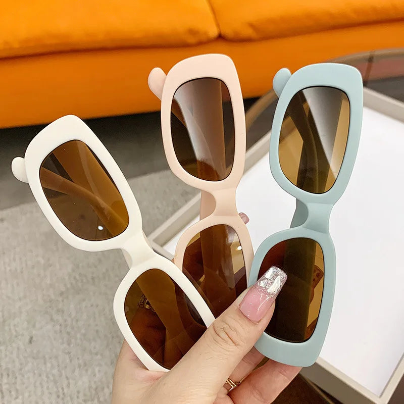New Trend Children's Fashion Sunglasses Travel Summer Beach Outdoor UV400 Shades Retro Baby Girl Boy Small Rectangular Eyewear