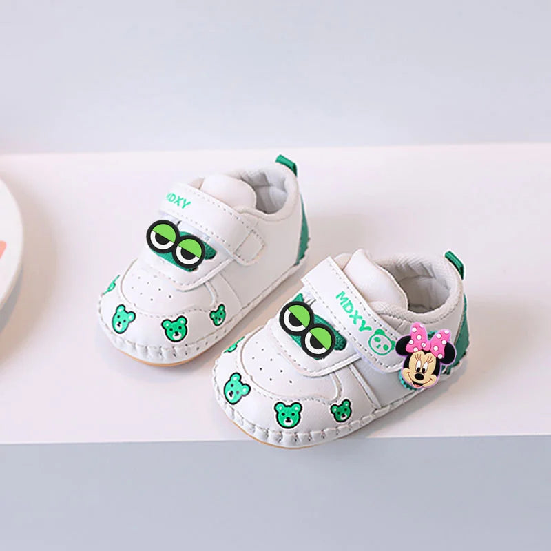Mickey Mouse Minnie Mouse Baby Toddler Shoes Soft Sole Spring fall New Non-slip Boy Girl Handmade Sandals 0-1 Years Old Cartoon