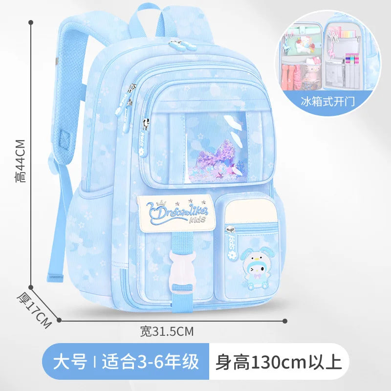 My Melody Kuromi Sanrios Backpack Student Bag Girl Cartoon Kawaii Anime Breathable Super Light Large Capacity Child School Bag