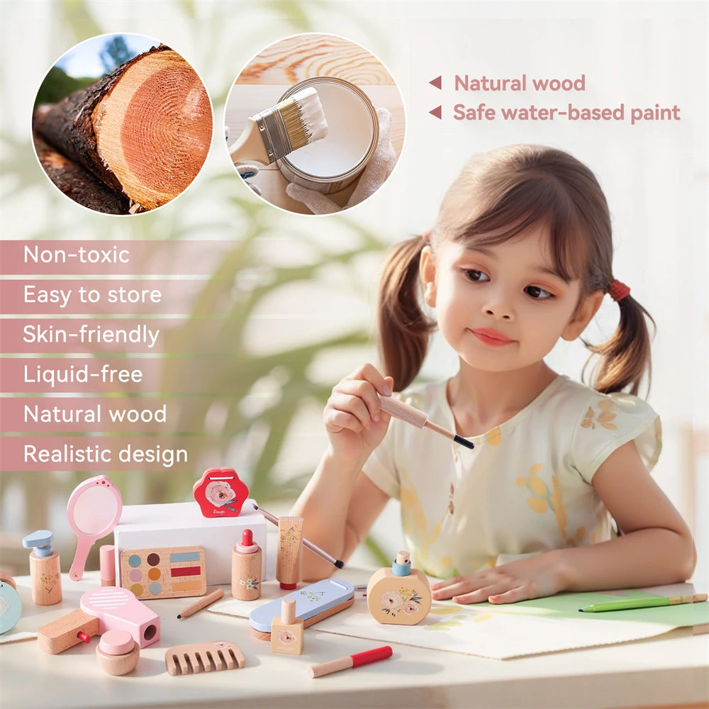 Silicone Baby Makeup Toys Set Simulation Pretend Cosmetics Toys Girls Playing House Game Children Early Education Montessori Toy