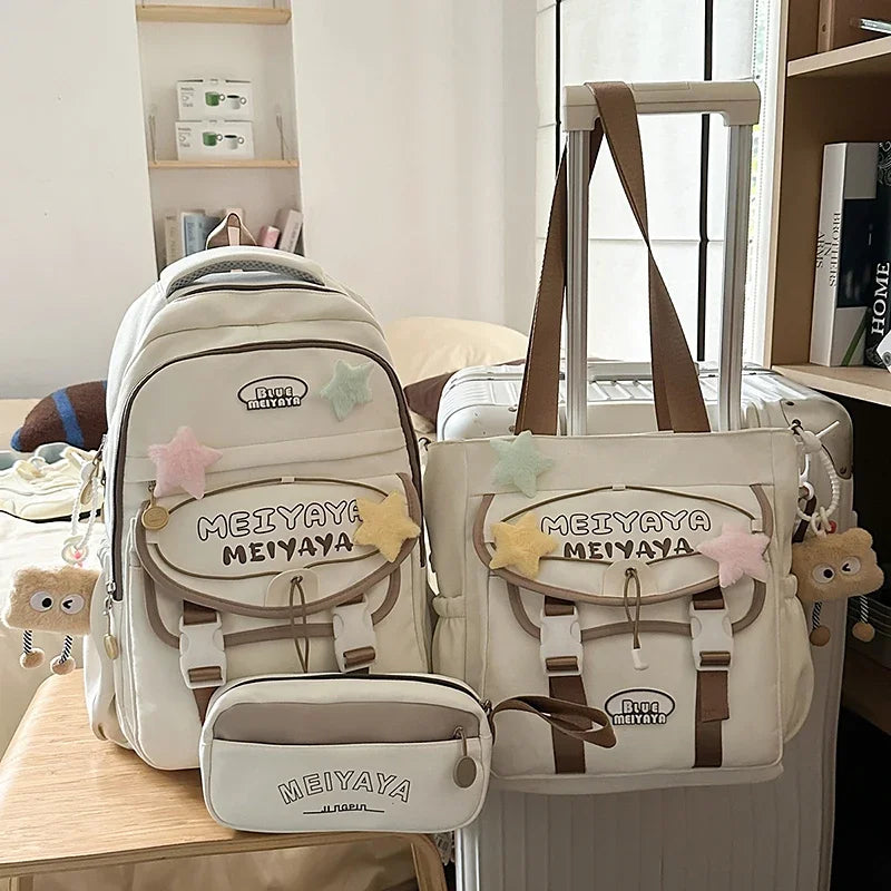 School Bags For Girls Japanese Style Kawaii For Large New Nylon Shoulder Bag Backpack School Set For Kinder Girl Kids Schoolbags