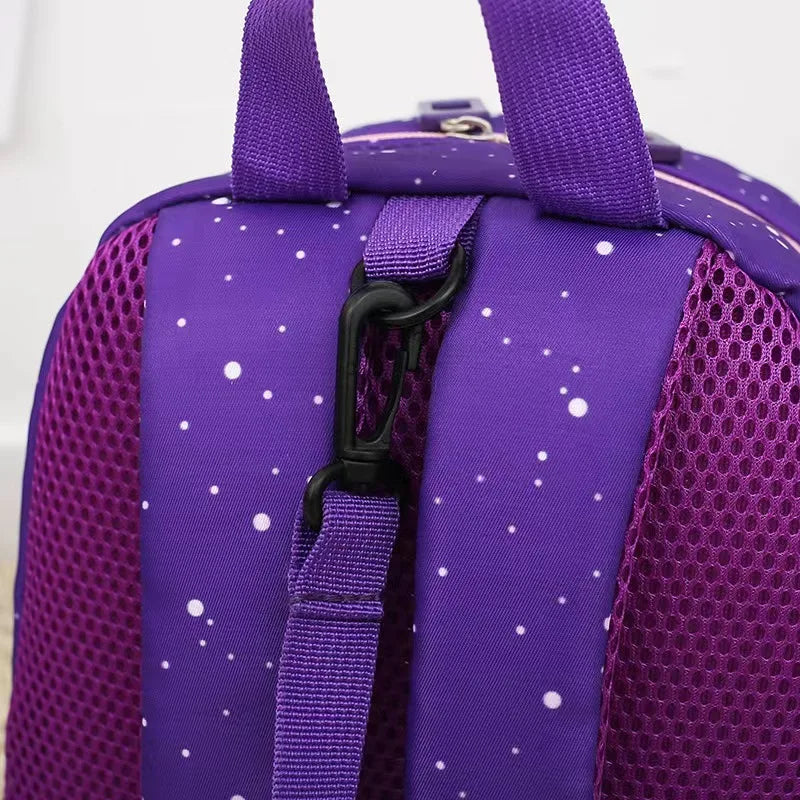 Kids Space Rocket Printed Children's Backpack Traction Rope Anti-lost Lightweight Kindergarten Schoolbag Early Education Bag