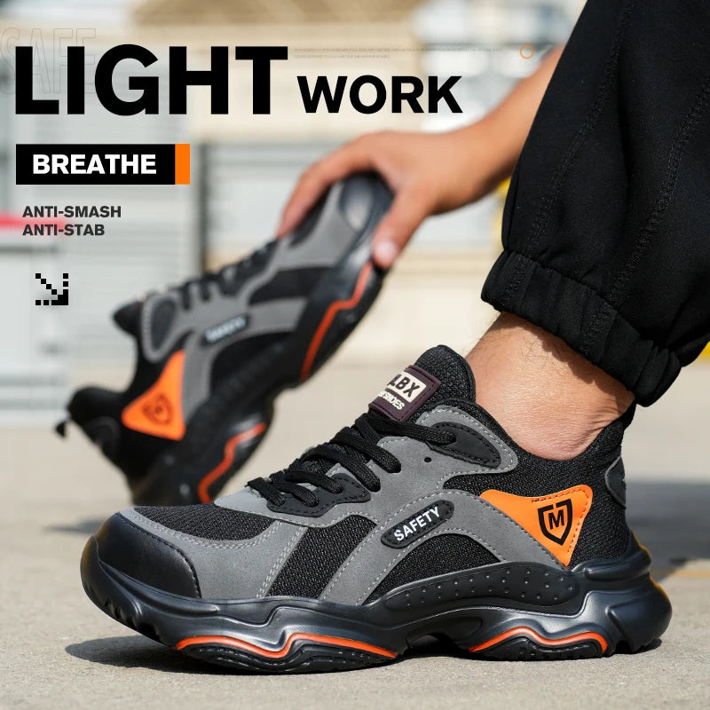 Safety Shoes Anti-smash Steel Toe Boots All-Season Casual Footwear Breathable Indestructible Shoes for Warehouse Logistics Work