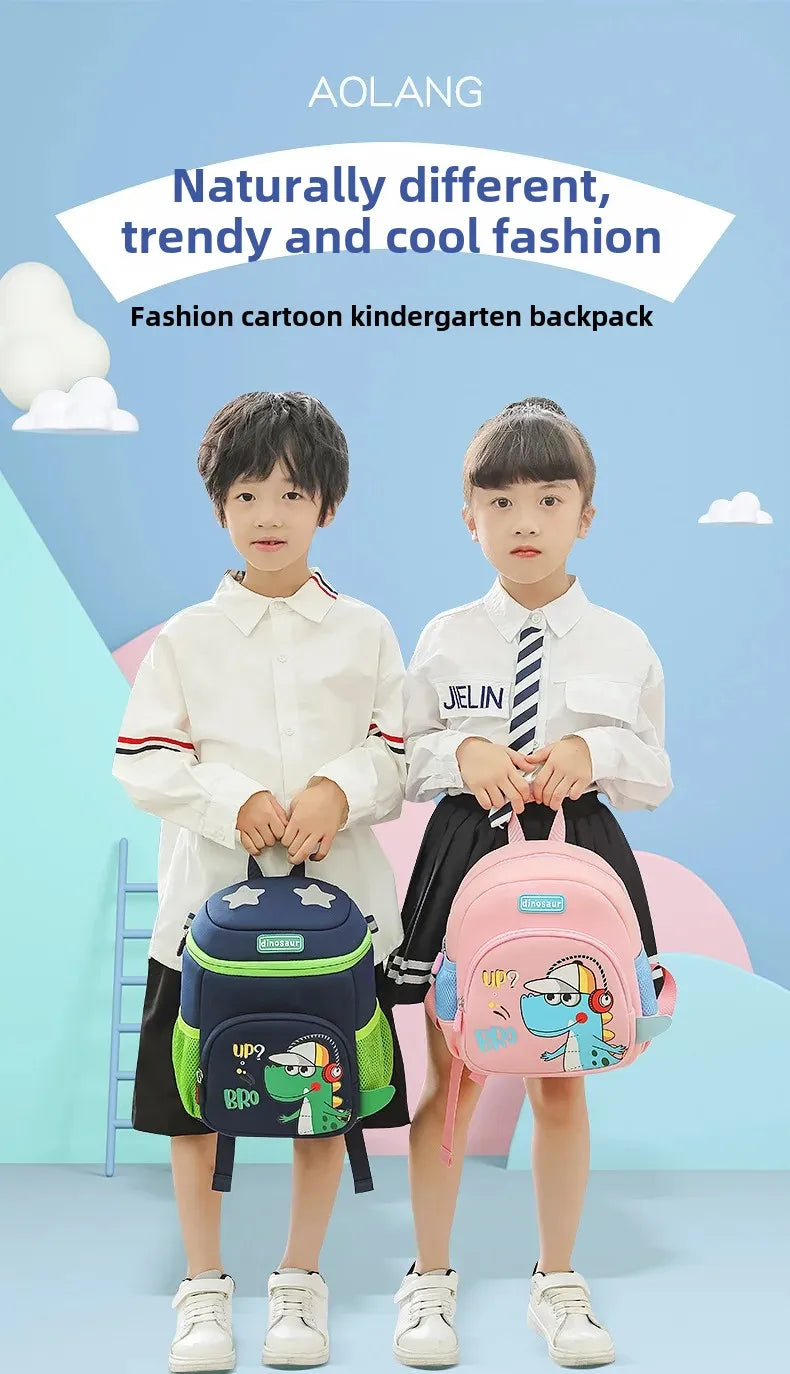 New Cartoon Dinosaur Kindergarten Backpack Spine Protection Lightweight School Bag for Primary School Children