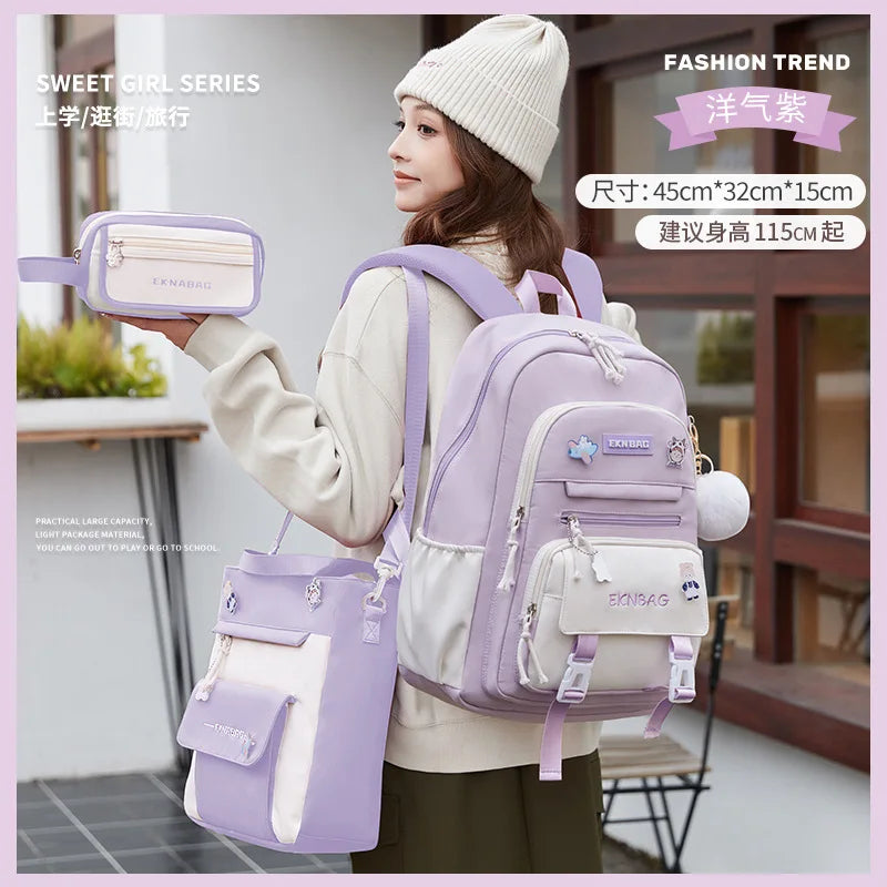 Child Girl Backpacks Primary Junior High School Bags for Girls Children Kids Bookbag Backpack New 2025 Back to School Girl Gift