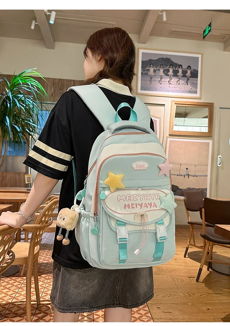 School Bags For Girls Japanese Style Kawaii For Large New Nylon Shoulder Bag Backpack School Set For Kinder Girl Kids Schoolbags