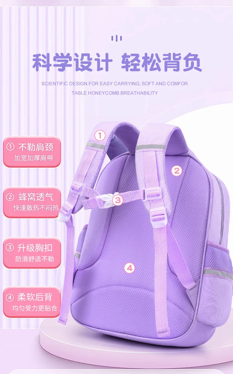 Pupil Schoolbag Backpack Lightweight Student Large Capacity Children's Cartoon Bags Cinnamoroll Sanrio Kuromi My Melody Child