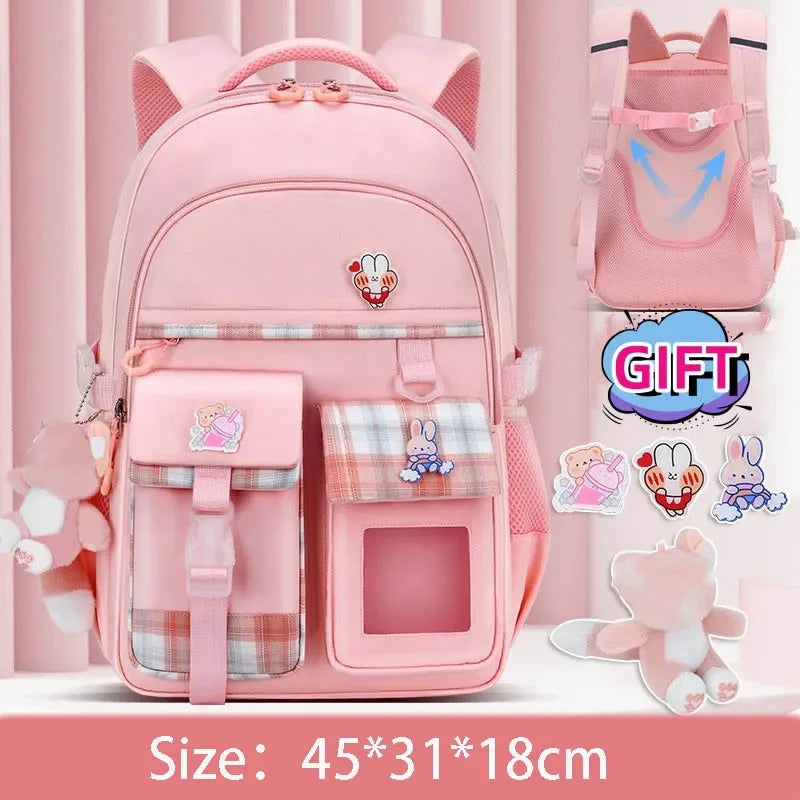 New Type of Lightweight Backpack Primary School Girls Children's Backpack Large Capacity Spine Protection Wholesale Waterproof