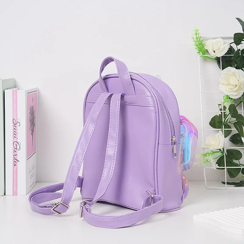 Fashionable Kid Bag for Girl Cartoon Unicorn Sequin Laser Butterfly Wings Backpack Girl School Backpack Mochila Infantil Menina