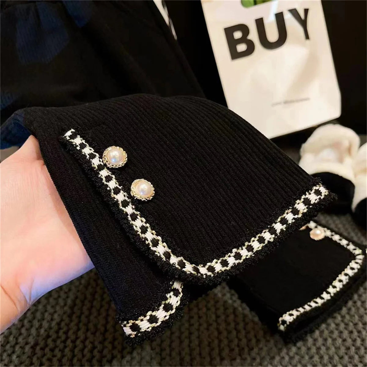 Girls' pants solid color plus fleece micro bell-bottoms winter new foreign style straight pants fashion Korean girls' pants