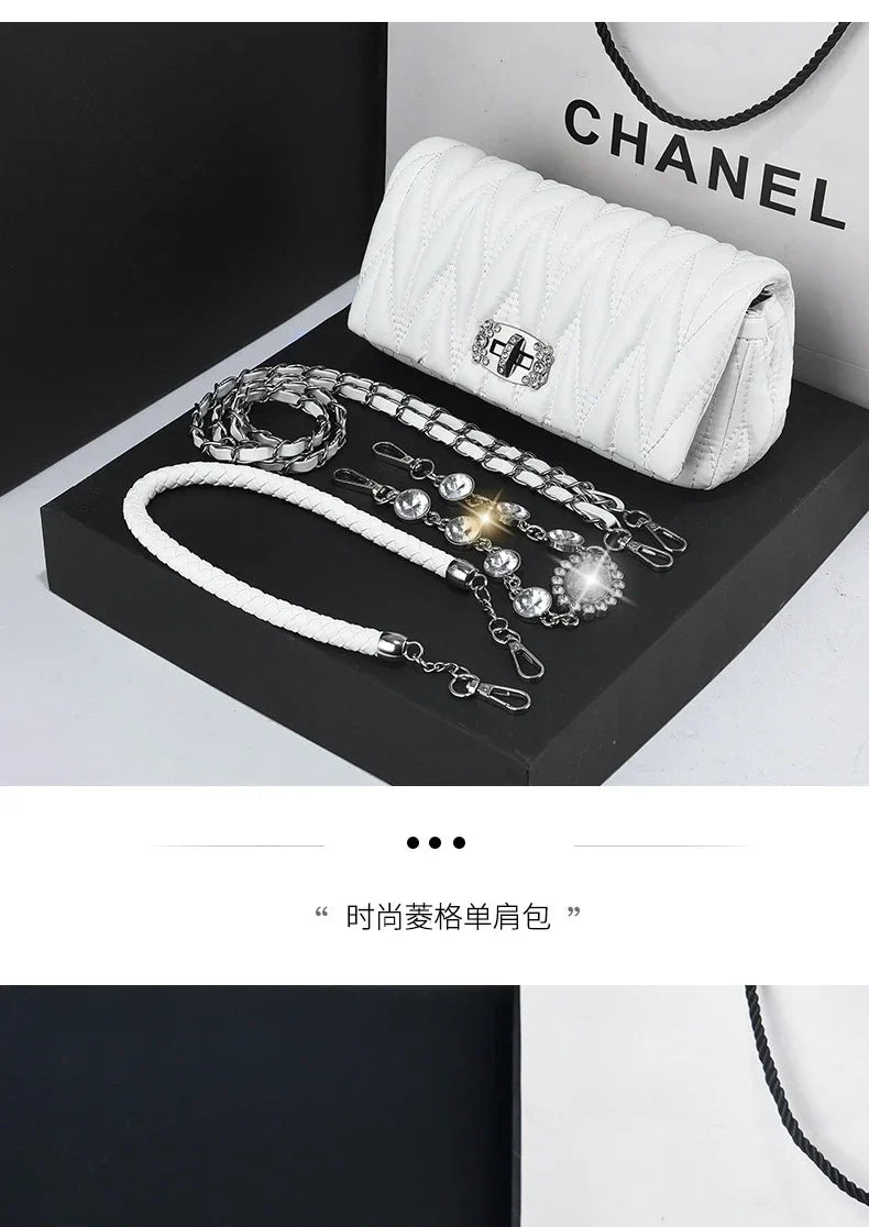 Women Bags Luxury Designer Purses and Handbags Rhinestone Chain Flap Crossbody Small Square Bag Casual Shoulder Messenger Bags