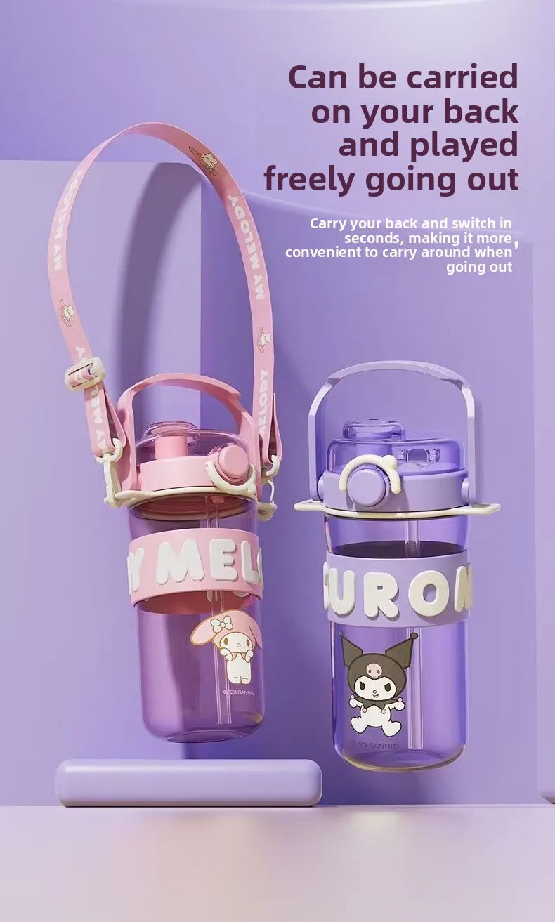 New style Kawaii cartoon character Kuromi high appearance cute large capacity plastic high temperature resistant children's cup