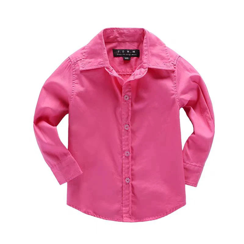 Boys Clothing Birthday party Kids shirt school uniform shirts Autumn Long Sleeve embroidery Little Horse pattern Children Tops