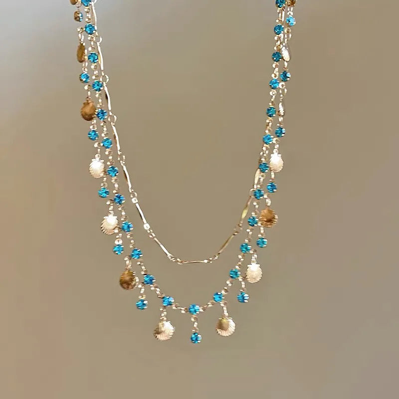 Luxury Multi-layered Zircon  Layer Necklace For Women Gentle Temperament Clavicle Chain Simple Jewelry