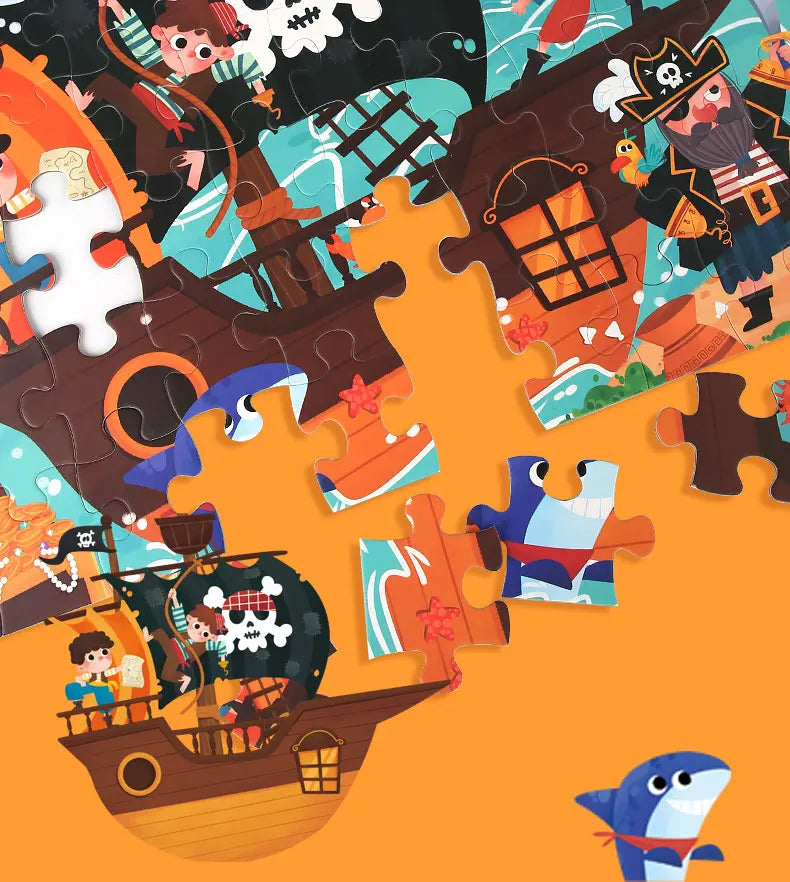 60-piece paper Custom Montessori Kids cartoon puzzle puzzle creative toy puzzle set for kids boys and girls