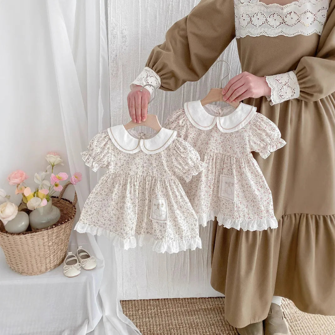 Girls' Dress Summer Dress 2025 New Stylish Children's Floral Princess Baby One Year Old Dress Summer