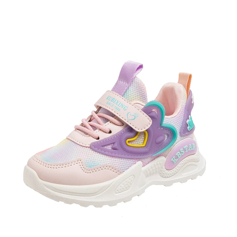 Childrens Sports Shoes 2025 Spring School Casual Girls Soft Cute Pink Anti Slip Tennis Shoes Outdoor Breathe Mesh Running Shoes