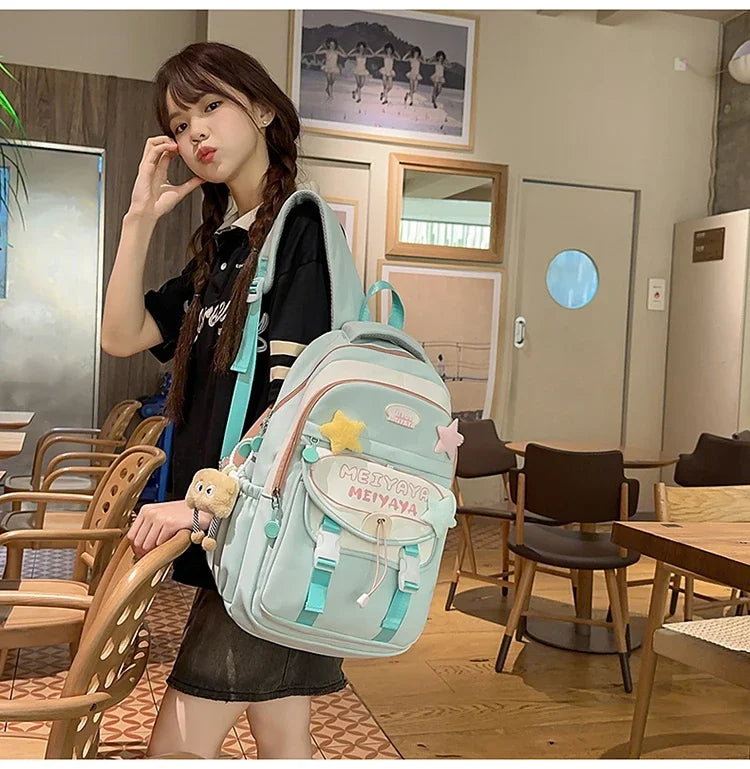 School Bags For Girls Japanese Style Kawaii For Large New Nylon Shoulder Bag Backpack School Set For Kinder Girl Kids Schoolbags