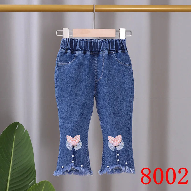 Girls Jeans 2023 New Summer Clothes Korean Loose Children's Denim Trousers Little Kids Casual Pants 1 2 3 4 5 Years