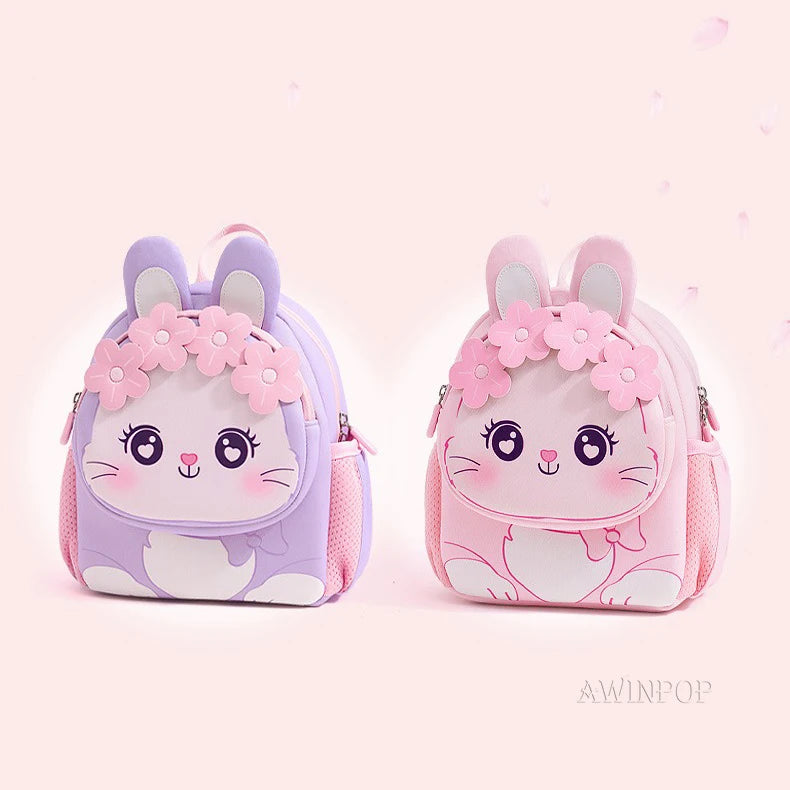 Toddler Backpack for Girls 3-5 Years Old Cartoon Pink Rabbit School Bags Kindergarten Kids Kawaii Bag Mochila Infantil Escolar