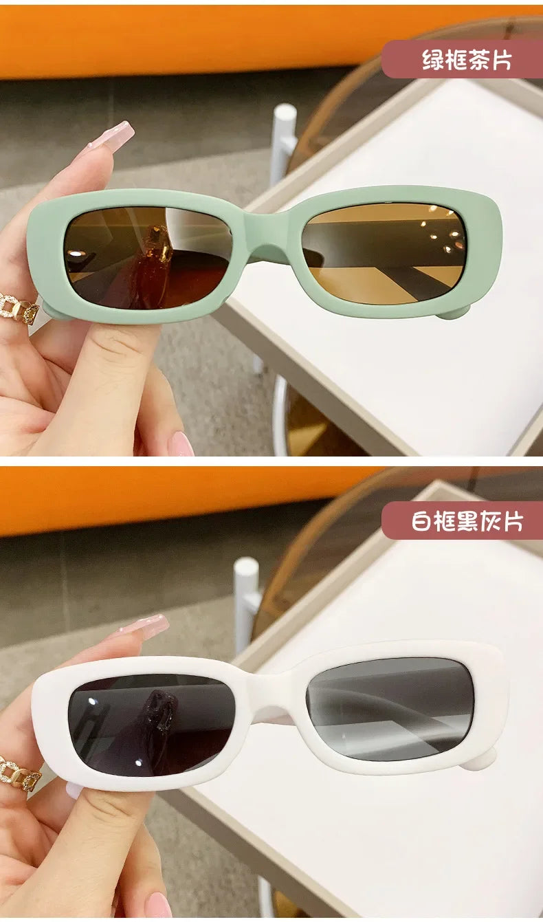 New Trend Children's Fashion Sunglasses Travel Summer Beach Outdoor UV400 Shades Retro Baby Girl Boy Small Rectangular Eyewear
