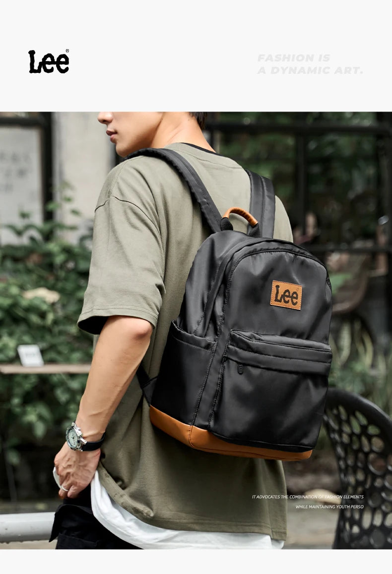 LEE Unisex Large Capacity Laptop School Bag for Women Man Leisure Oxford Waterproof Travel Backpack Candy Color Bookbag Trip