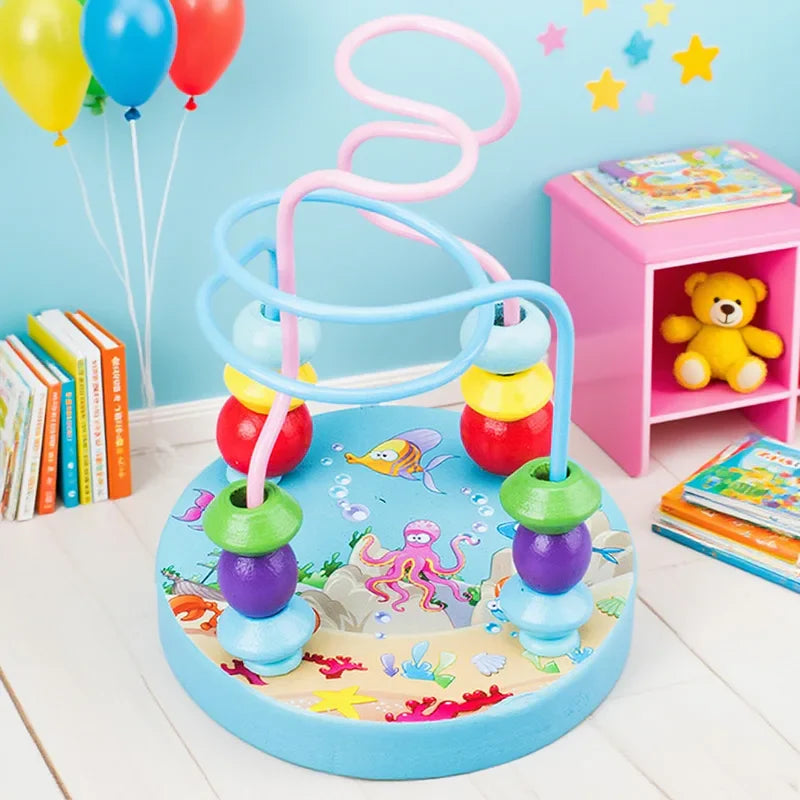 Children Wooden Toys Shape Matching Kids Montessori Early Education Toy Clock Rainbow Tower Caterpillar Around Beads Gifts TMZ