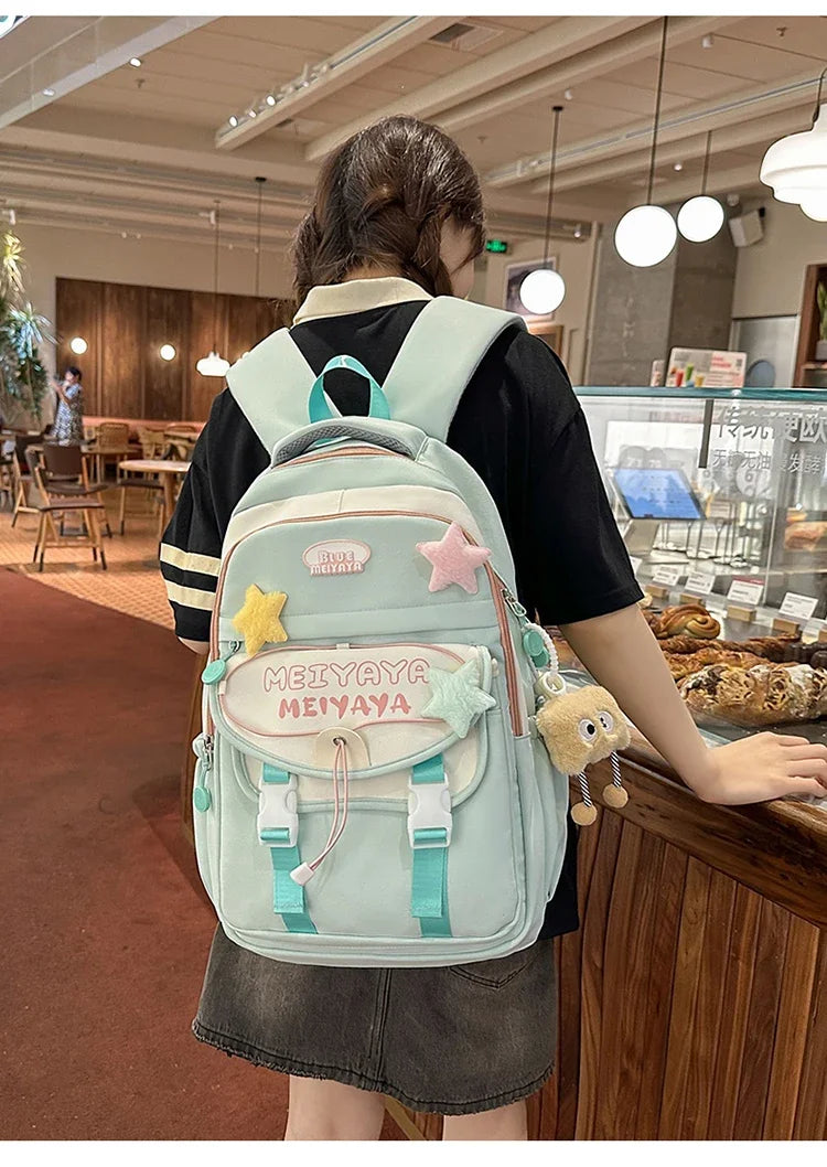 School Bags For Girls Japanese Style Kawaii For Large New Nylon Shoulder Bag Backpack School Set For Kinder Girl Kids Schoolbags