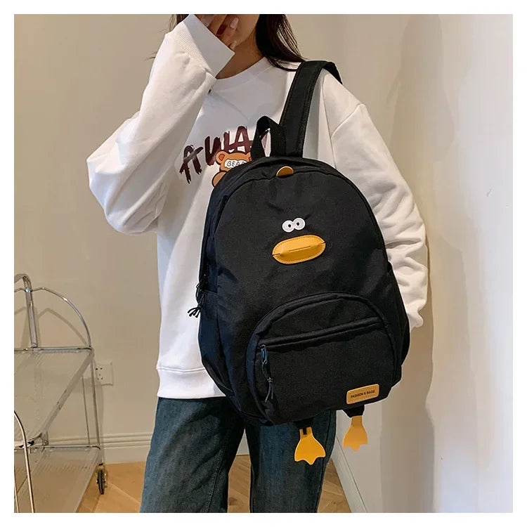 New Cartoon Duck Backpack Designer Cute Travel Bag Female College Student Versatile Korean Edition Girls' School Bag рюкзак