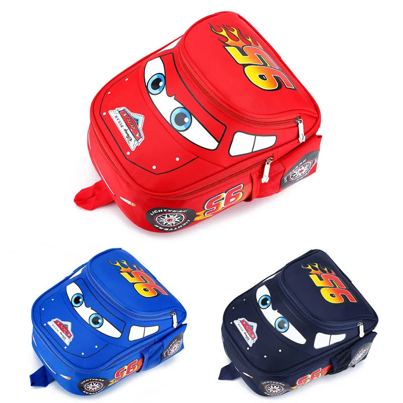 Cartoon Disney Cars 95 Series Kindergarten Safety Schoolbag 3D Car Shape Large Capacity Backpack Boys And Girls Surprise Gifts
