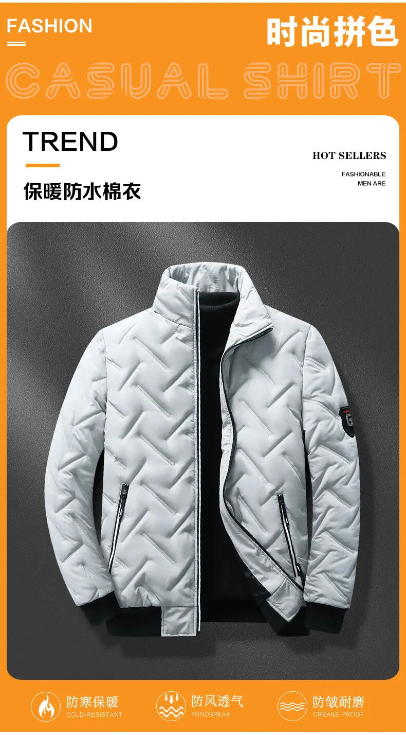 New 2026 Autumn Winter Jacket Men Cotton Padded Jacket Korean Streetwear Casual Jacket Men Fashion Clothing Male Warm Coats 5XL