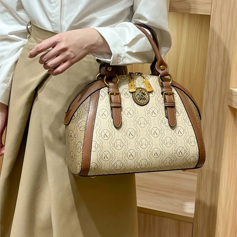 Women's handbag, fashionable and luxurious brand handbag, new 2025 high-end leather shoulder bag, designer retro crossbody bag