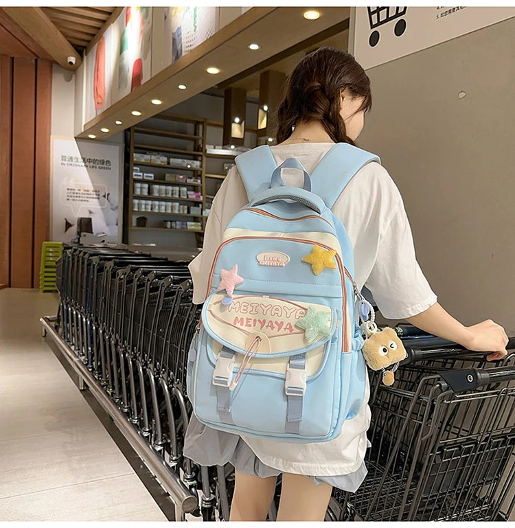 School Bags For Girls Japanese Style Kawaii For Large New Nylon Shoulder Bag Backpack School Set For Kinder Girl Kids Schoolbags