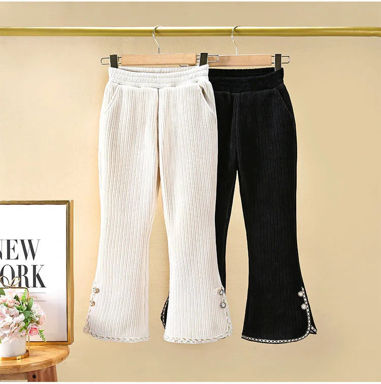 Autumn and Winter New Girls' 2025 Flared Pants, Casual and Stylish, Versatile, Suitable for Baby Girls To Wear Sporty and Trendy