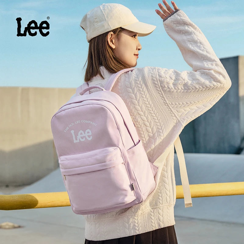 LEE Unisex Large Capacity Laptop School Bag for Women Man Leisure Oxford Waterproof Travel Backpack Candy Color Bookbag Trip