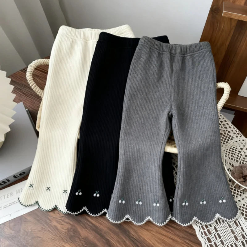 Kids Pants & Capris Girls' Winter Flare Pants Thermal Bell Bottoms Cozy Kids Trousers for Toddlers Kids Clothes