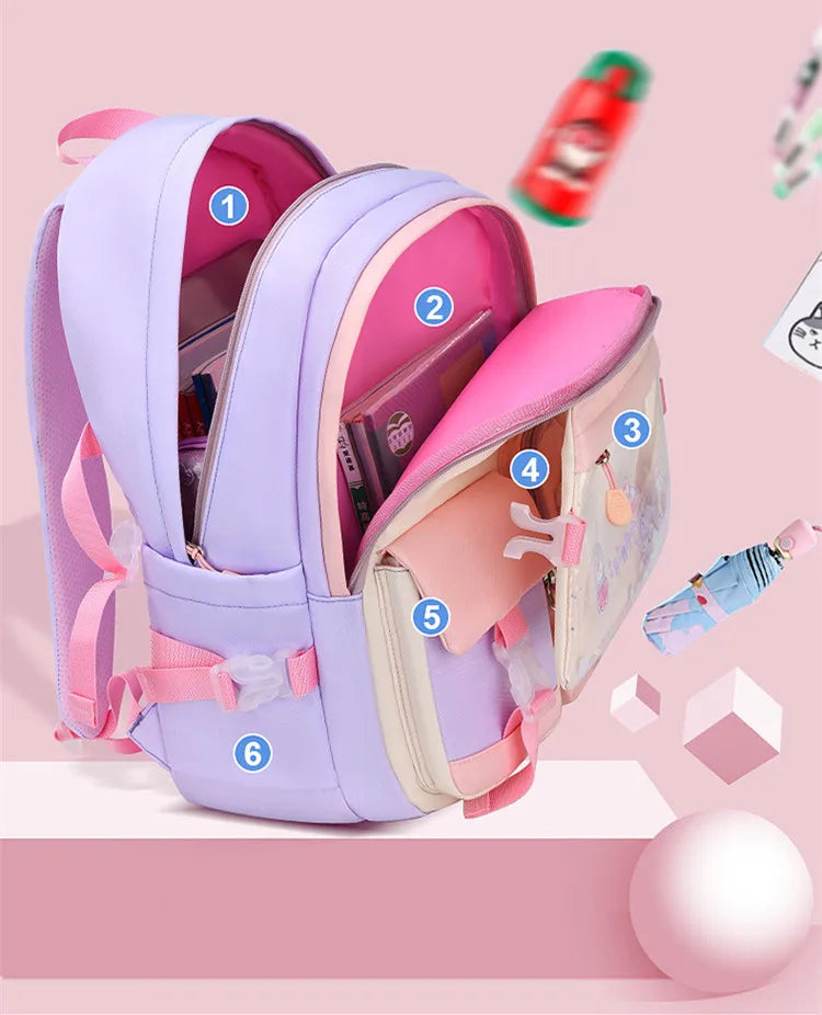 cute school backpack girls schoolbag waterproof book bag student backpack with many pockets elementary school bags for children